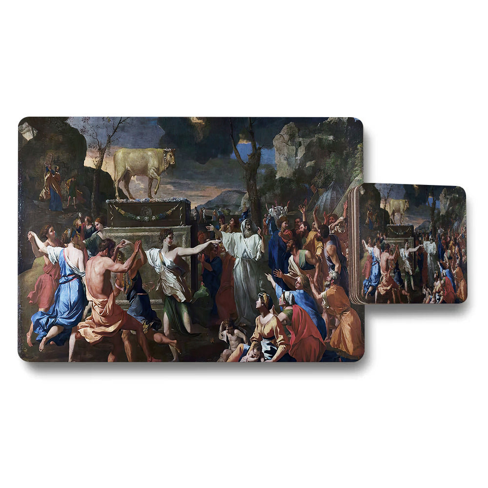 Classical Painting Placemat And Coaster Set With Vintage Artwork