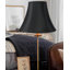 abat-jour cloche en soie/chantoung H 11 po x l 14 po (vis) de couleur noire