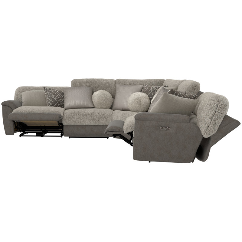 Canapé modulaire inclinable Alhakim 5 pièces avec 2 sièges inclinables