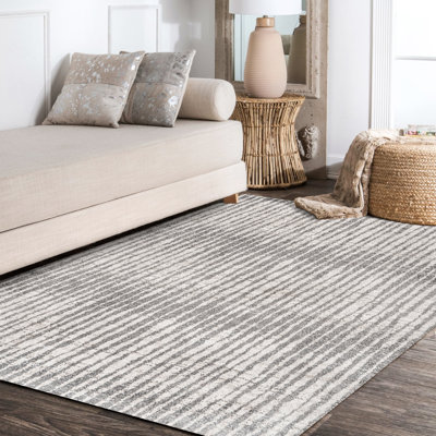 Oconnor Modern Bold Stripe Beige/Dark Gray Rug
