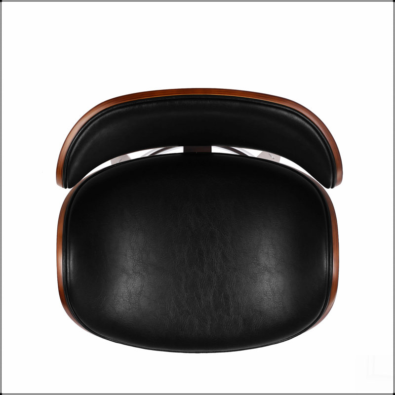 Tabouret tournant 30 "Mid-Century, Noir
