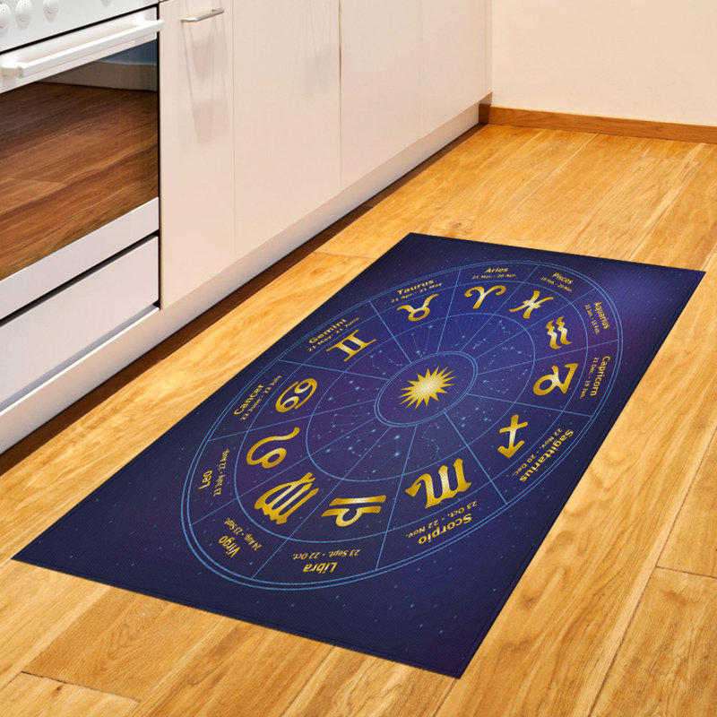 Astrology High Density Long Fiber Poly Threads Decorative Area Rug Carpet, Rectangle 2'7" x 5'