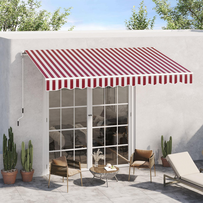 Auvents rétractables, Rouge, H 59 po x l 116,3 po x P 96,5 po