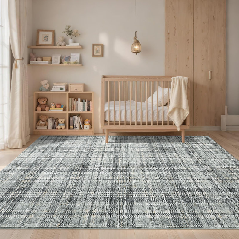 Rugs for Living Room Area Rug Washable Rug Non Slip Foldable Modern Carpet for Bedroom Dining Room Nursery Office, Green