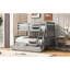 Lit superposé simple au-dessus de double gris avec construction solide et compartiments de rangement, finition, tiroirs sécurisés-1912057741