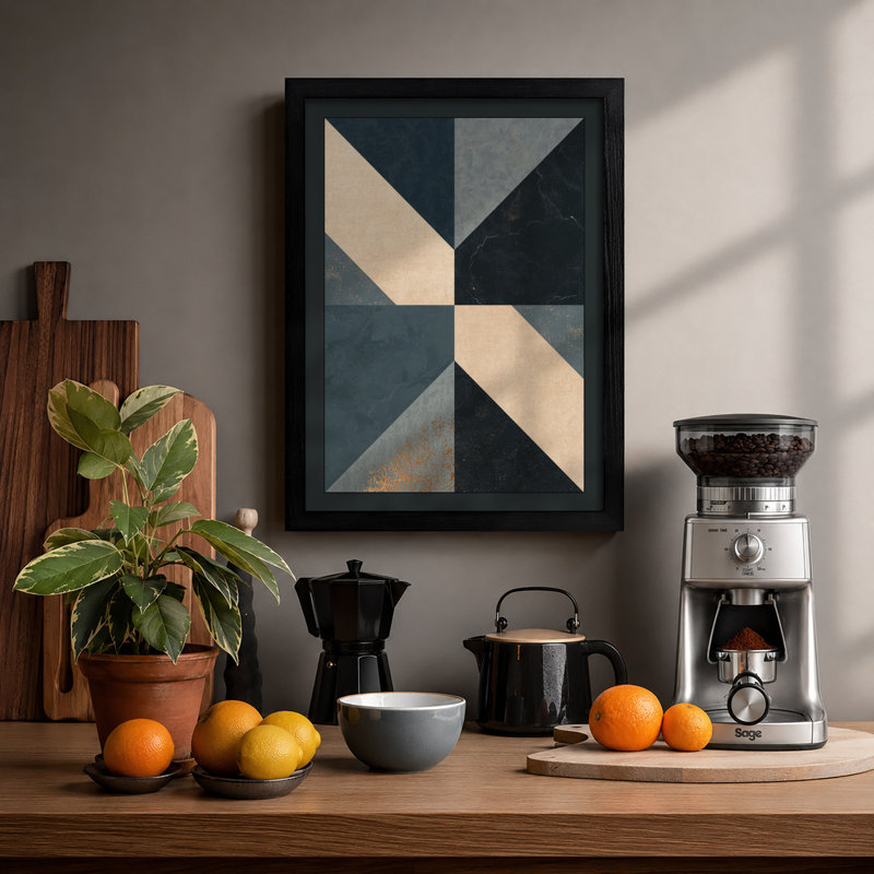 Geometric Balance Minimalist - Print, A2 - 59.4 x 42.0 cm, Black