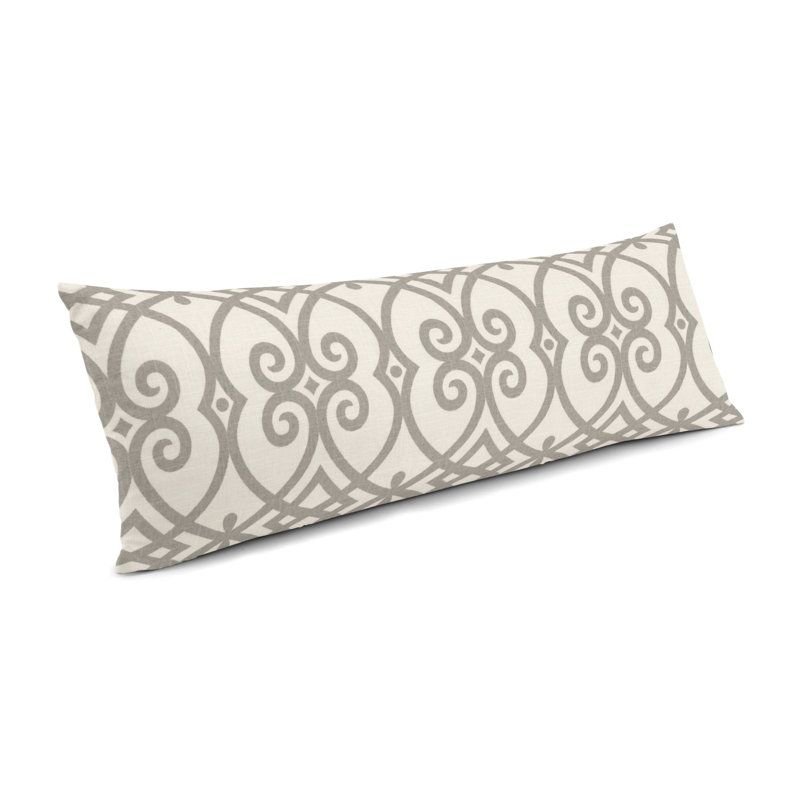 ScrollingAlong Scrolling Le long de la housse de coussin rectangulaire avec insert, 14 po x 36 po, Gris