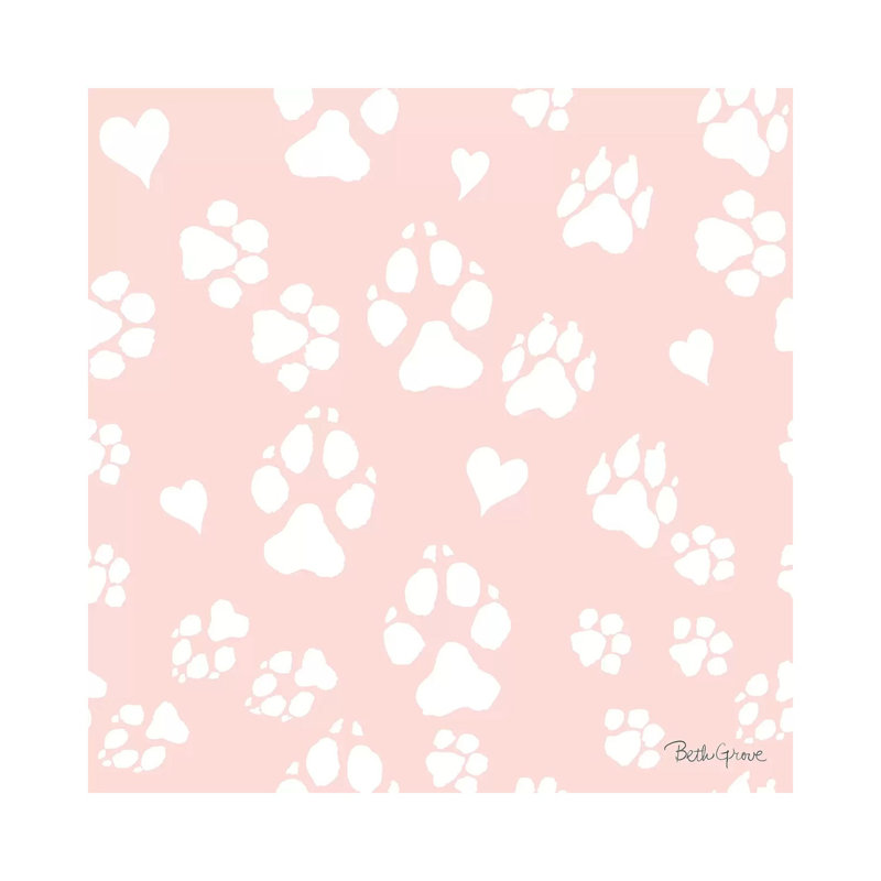Paws Of Love Pattern IIIB by Beth Grove - Wrapped Canvas Print, 30.48 cm H x 30.48 cm W