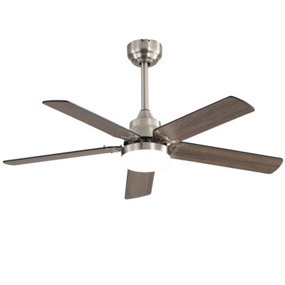 Derick 52'' 5-Blade Modern Ceiling Fan with LED Light and Remote Control