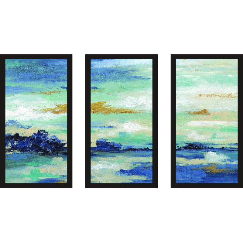 Reproduction de peinture à l’acrylique sur toile encadrée « Sea Isle I », H 33,5 po x l 52,5 po x P 1 po