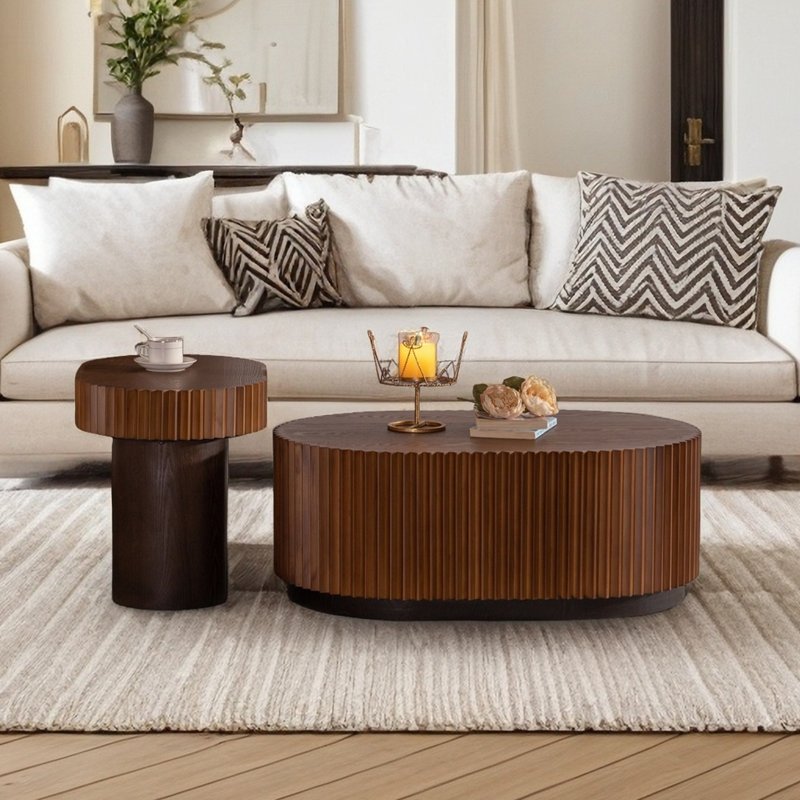 Ensemble de 2 tables basses 35,4 + 23,6 po Mid Century