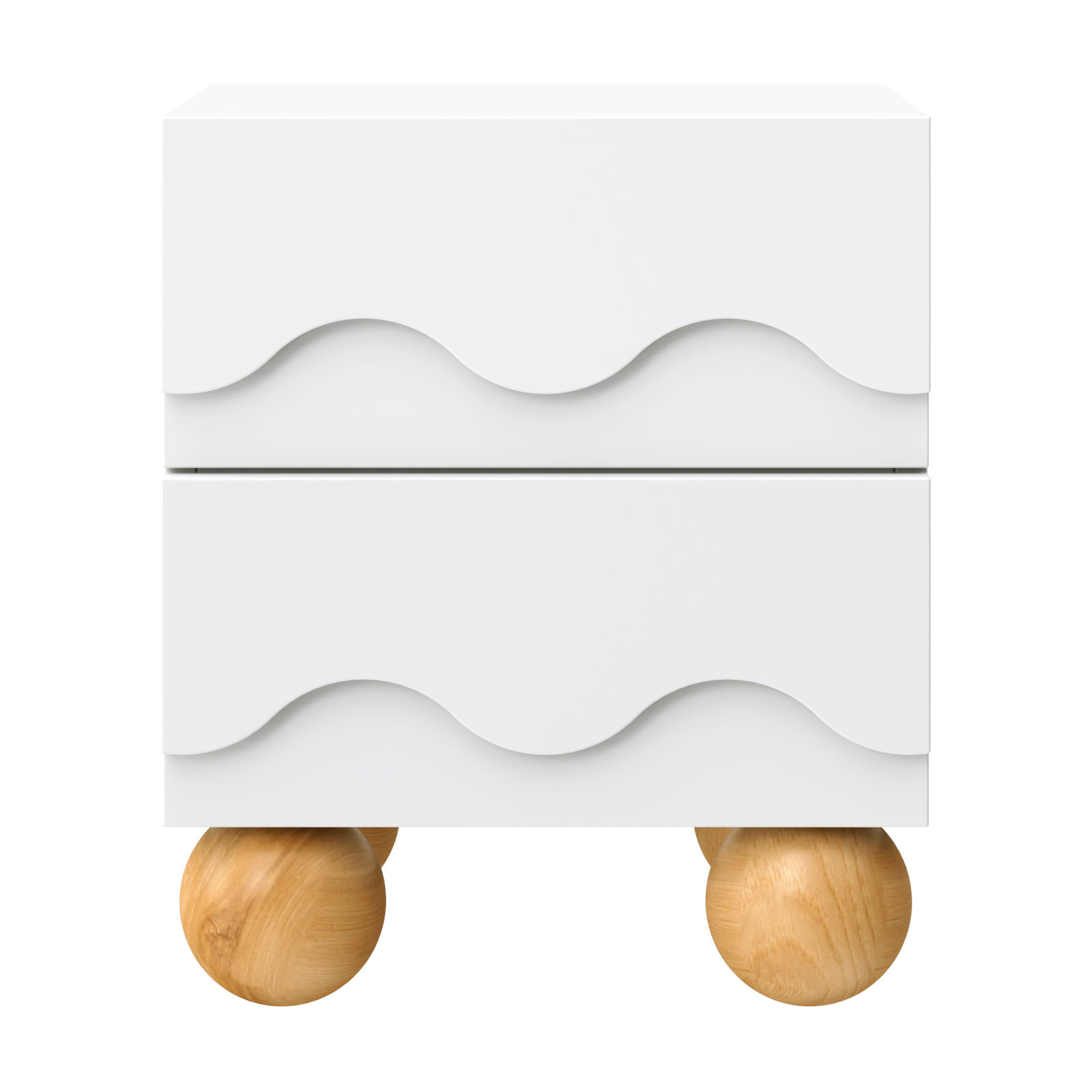 Lido Wave Assembled Nightstand, White/Honey