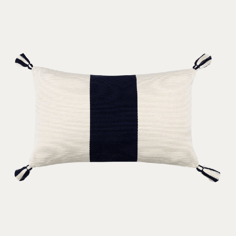Laguna Rectangular Cotton Pillow Cover & Insert, Navy