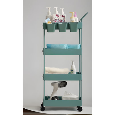 Slim Rolling Storage Cart With Wheels - Compact And Mobile Organizer For Home, Office, Or Kitchen