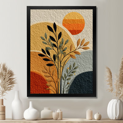 Orange et noir Boho Desert Retreat - Botanicals Wall Art Decor, impression sur toile botanique orange