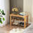 Upholstered Bamboo Bench with Shoe Storage