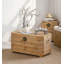 Tabouret de rangement octogonal en bois massif vieilli de style rétro