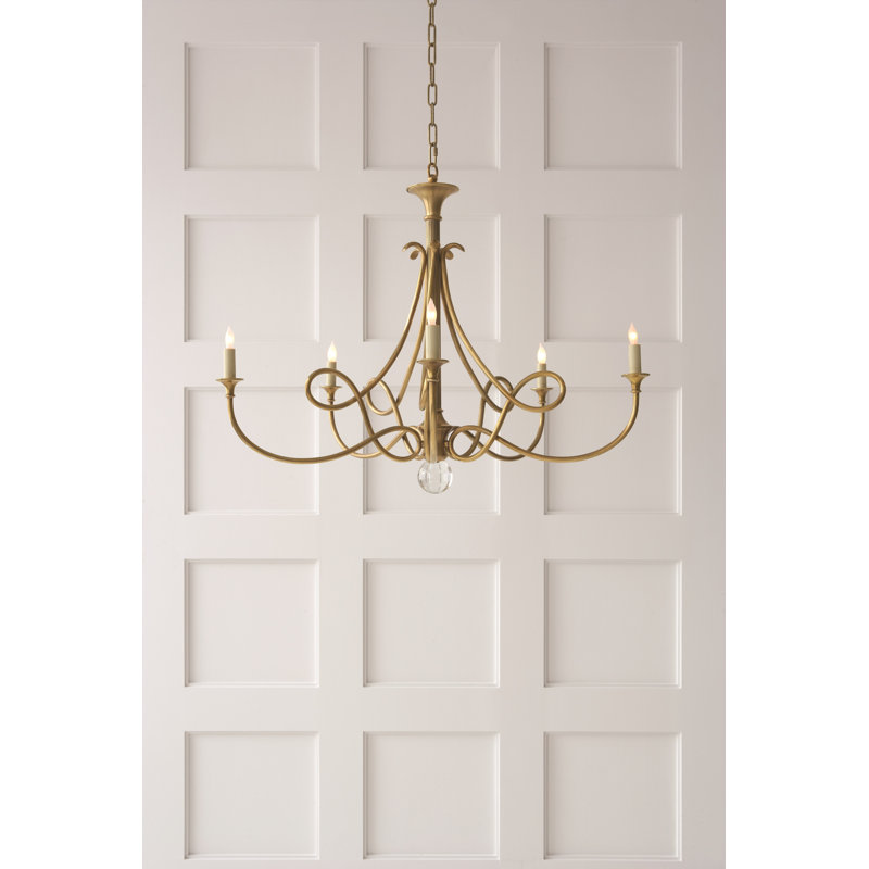 Twist 5 - Light Chandelier, Hand-Rubbed Antique Brass
