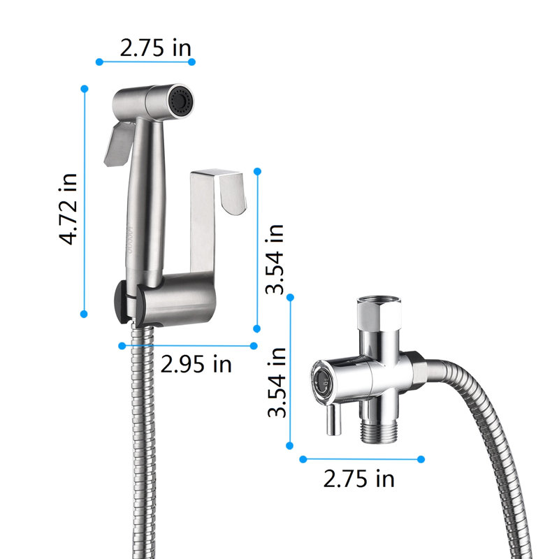 Toilet Bidet - Handheld Type Hygiene Upgrade Corrosion Silver Bathroom Efficient Cleaning Rust
