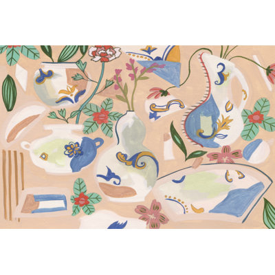 «Chinoiserie Ming I» par Melissa Wang - peinture sur toile tendue