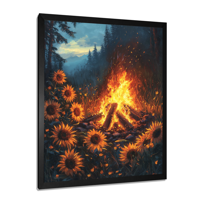Dorus - art mural sur toile florale, H 32 po x l 16 po, Picture Framed, Noir