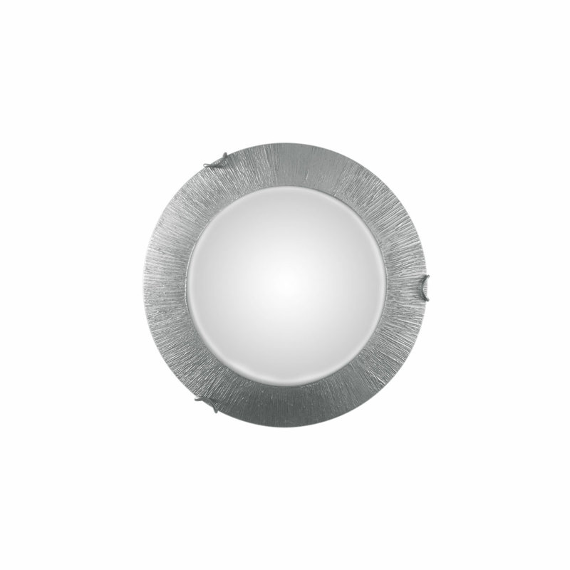 Moon 1-Light Dimmable Flush Mount, 20cm H x 54cm W x 54cm D, Silver