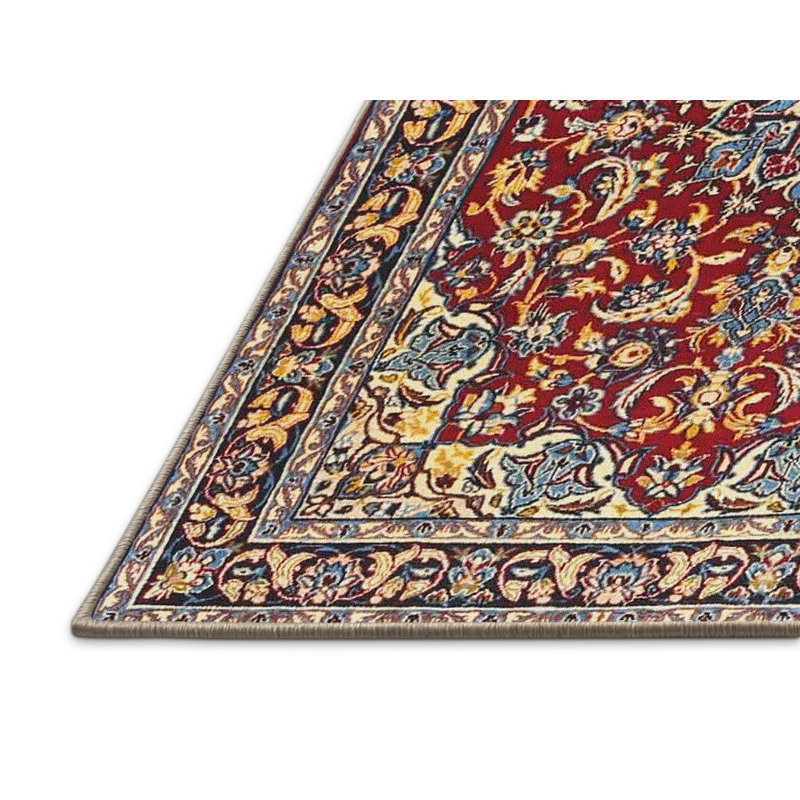 Tapis rouge/vert/bleu traditionnel Tillotson, Rectangle 2 pi x 5 pi