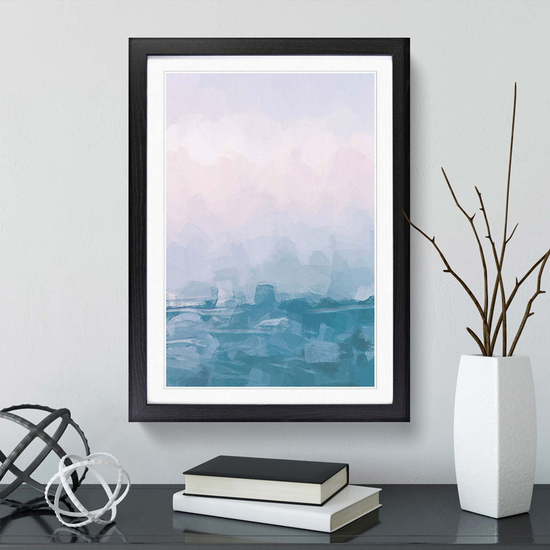 Lake Garda Italy in Abstract - Picture Frame Graphic Art Print, 91cm H x 60cm W x 2cm D, Oak