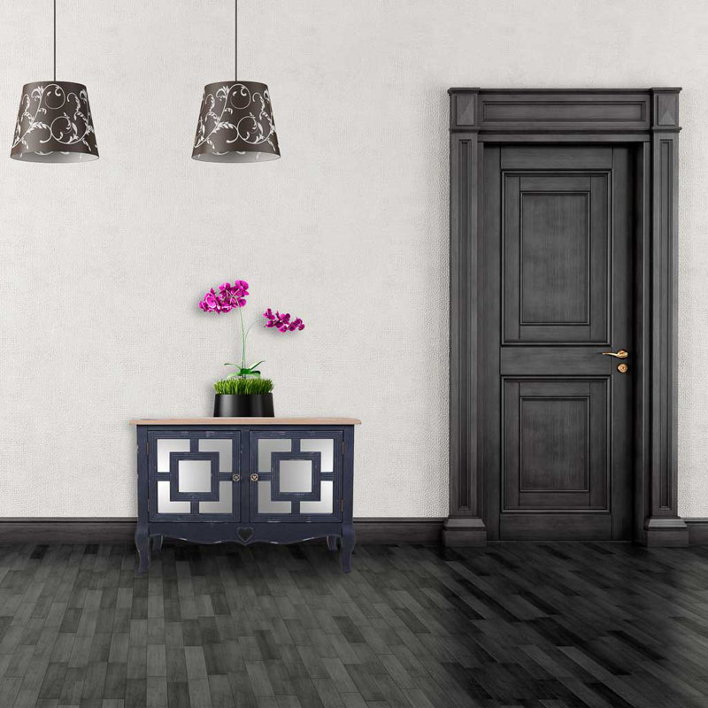 Youngblood 83cm Solid Wood Top Console Table, Black