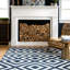 Tapis bleu / blanc Frances-330632261