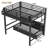 Full over Full Bunk Bed with Storage Shelves and Drawers,Multifunctional Metal Bunk Beds with USB Ports and LED Lights, Lower Bed that can be converted into a sofa, Black-297134971