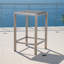 Table de bar d'extérieur en aluminium 43 po avec plateau en rotin PE, finition grise