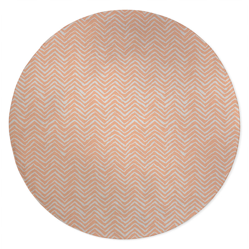 Chevron Snug Non-Slip Outdoor Rug, Round 5'