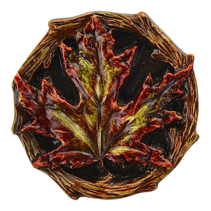 Leaves Novelty Knob, Brass Hand Tinted