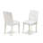 5 Piece Dining Table Set for 4 Includes a Round Kitchen Table and 4 White Faux Leather Upholstered Parson Chairs, 42x42 Inch, Linen White-1618012020-1618012011
