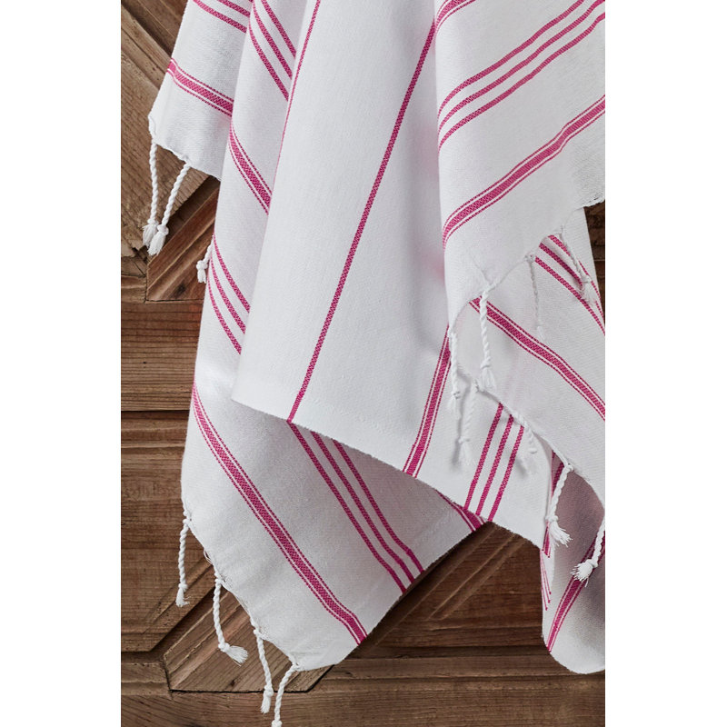 Débarbouillette 100% coton, Fuchsia / Blanc
