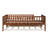 Twin Size Daybed With Trundle And Firm Fence Guardrails In Walnut Wood Guardrails, Natural-615740451-615740448