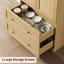 Grande armoire de rangement autoportante 72 po avec 2 tiroirs et portes en bois-239322704