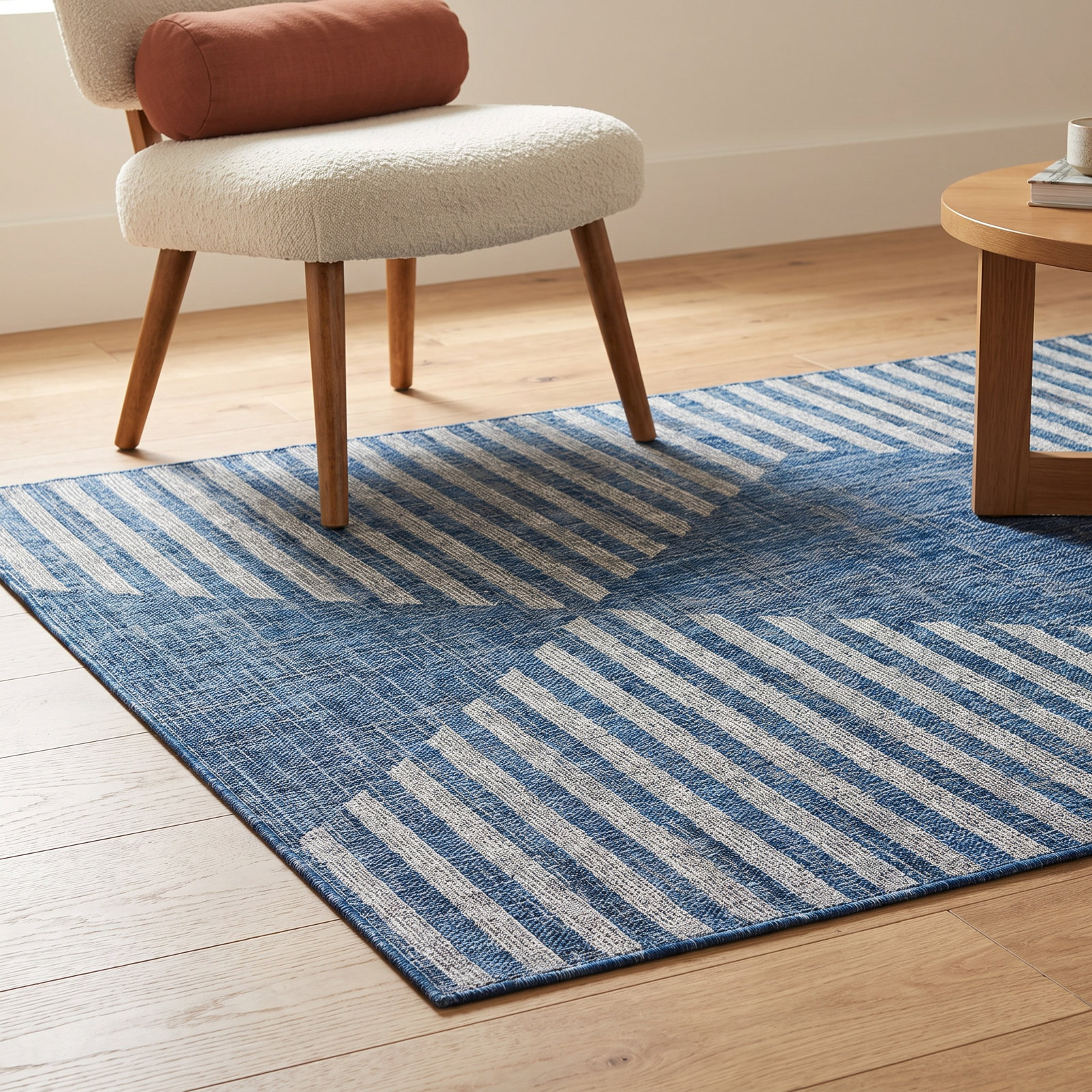 Blue Geometric Outdoor Rug, Rectangle 2' x 3'