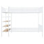 Lit superposé simple au-dessus d'un lit double en métal avec tablettes à 5 niveaux-792164918