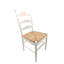 Chaise de salle à manger à dossier échelle classique blanc 16 po avec structure en bois franc durable-90611725