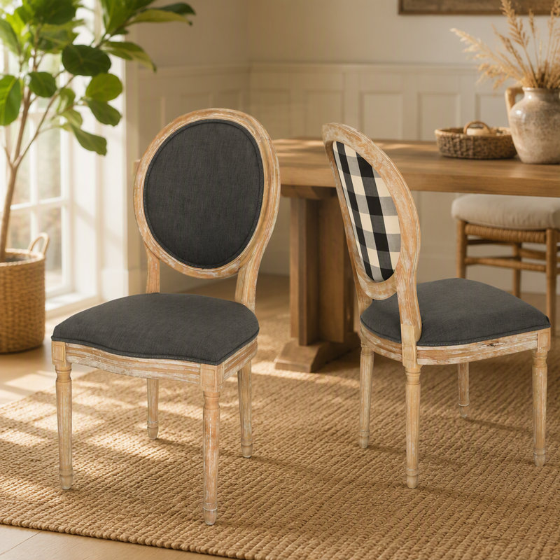 Chaise de salle à manger, Noir, Noir, Naturel