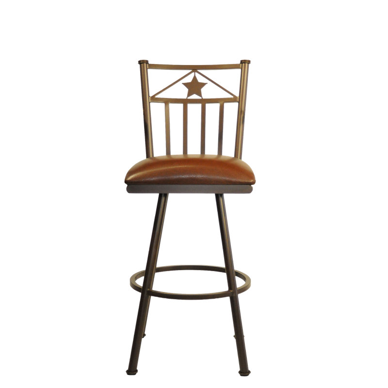 Tabouret de bar et de comptoir pivotant Barstow, Ford noir, Galet, Tabouret de comptoir (siège d'une hauteur de 26 p