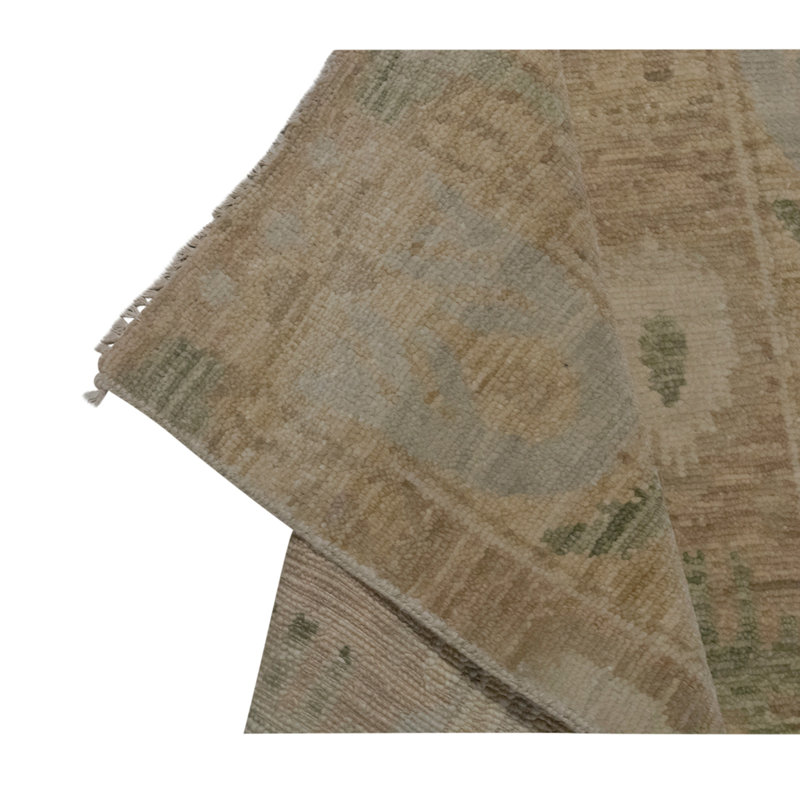 Tapis beige / brun de haute qualité noué à la main