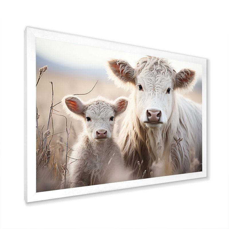 Bétail, famille douce I - Impression, H 34 po x l 44 po x P 1,5 po, Cadre simple blanc