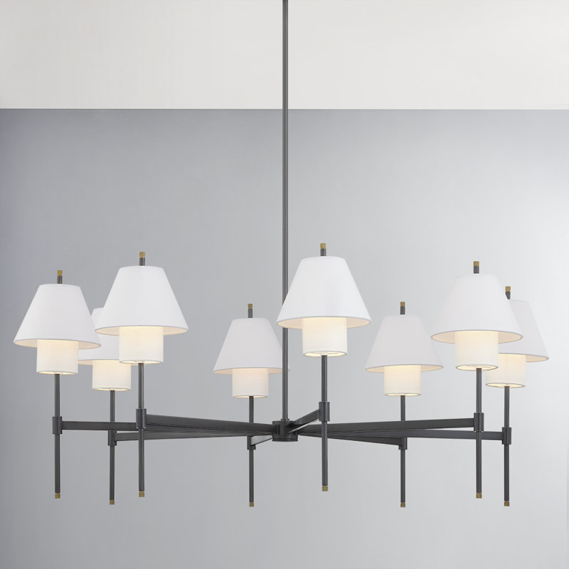 GLENMOORE 8 LIGHT CHANDELIER, Black