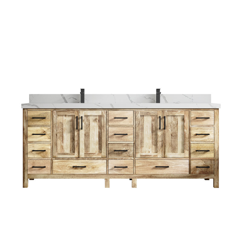 Ensemble de meuble-lavabo double 84 po Malibu, Calacatta Laza