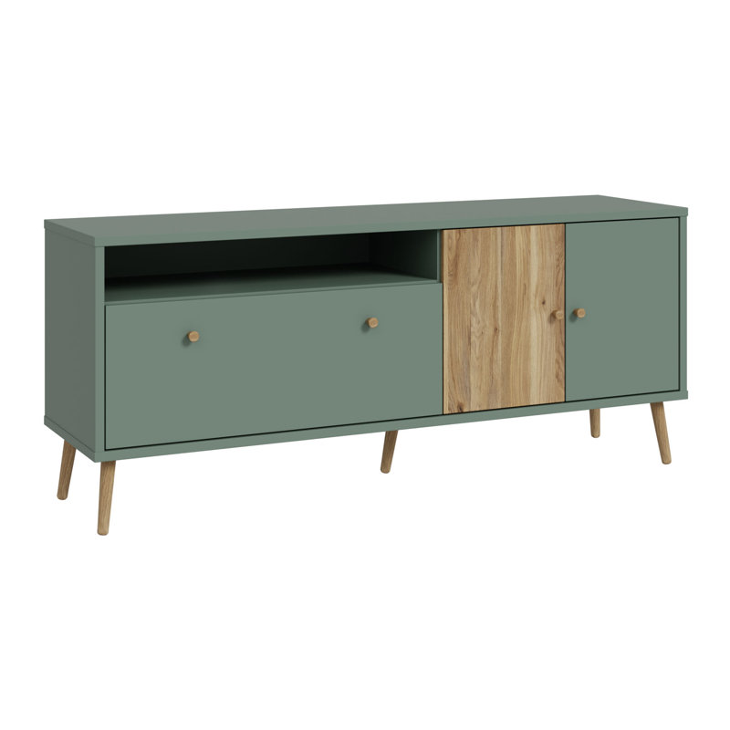HARLLSON TV Stand for TVs up to 65", Green/Natural