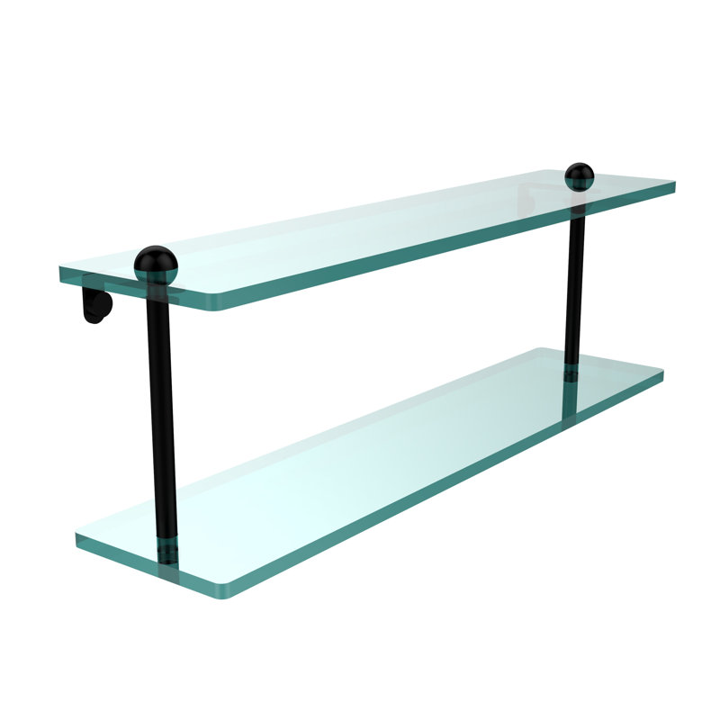 Morosini 2 Piece Tiered Shelf, 22", Matte Black