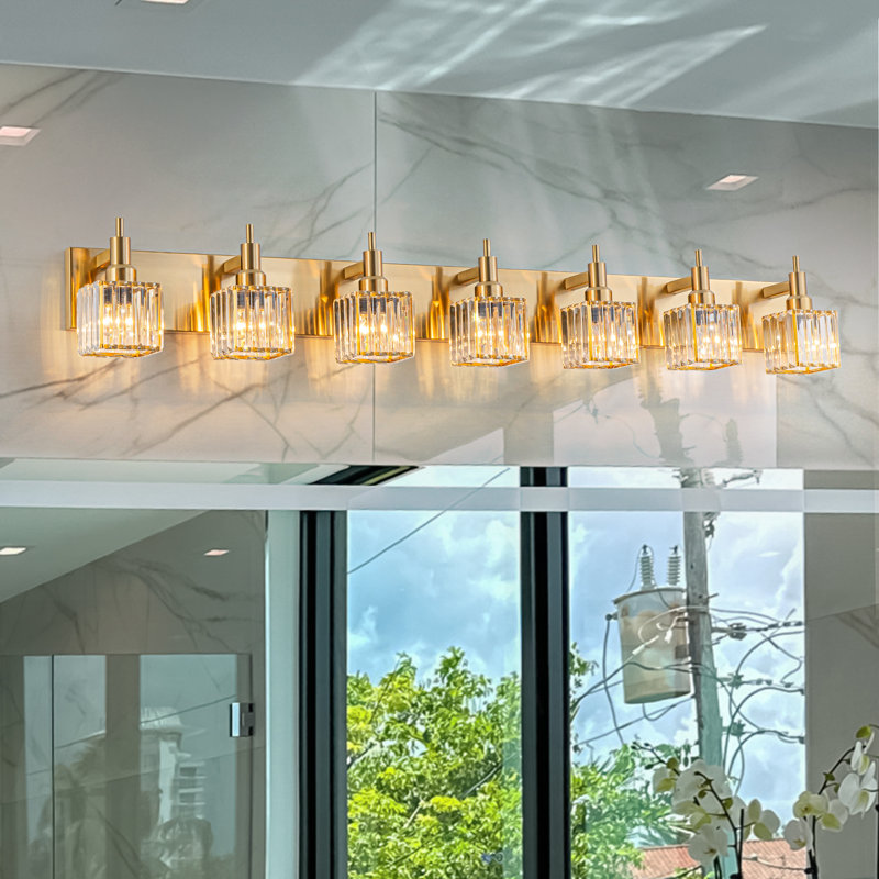 Éclairage pour meuble-lavabo à intensité variable Taevion, Doré, 7 lumières
